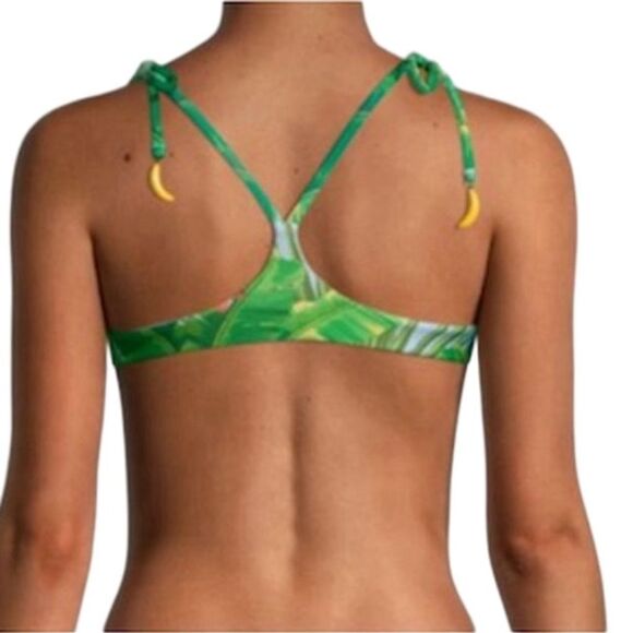 Farm Rio Fresh Bananas Bikini Top Size Large Tropical Adjustable Straps - Picture 2 of 5